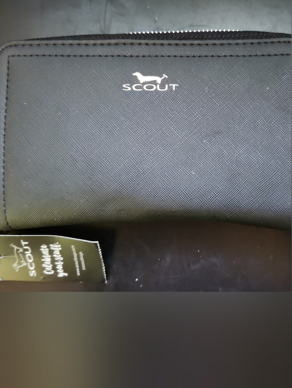 Scout Black Textured Zip-Around Wallet